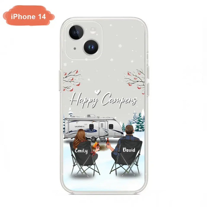 Personalized Camping Phone Case - Gift Idea For Camping Lover/Couple/Family/Friends - Happy Campers - Case For iPhone/Samsung