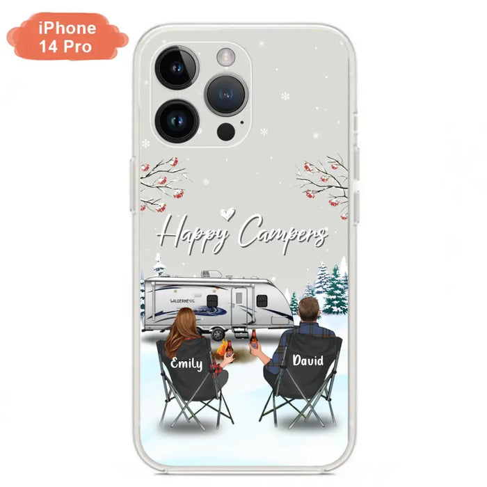 Personalized Camping Phone Case - Gift Idea For Camping Lover/Couple/Family/Friends - Happy Campers - Case For iPhone/Samsung
