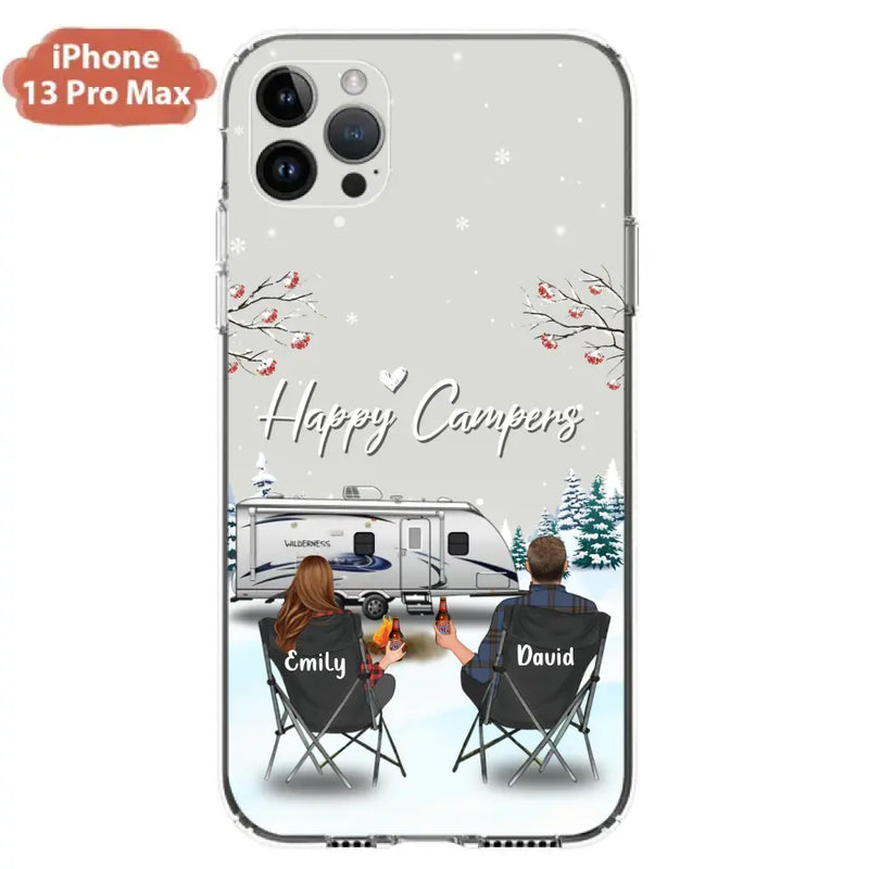 Personalized Camping Phone Case - Gift Idea For Camping Lover/Couple/Family/Friends - Happy Campers - Case For iPhone/Samsung
