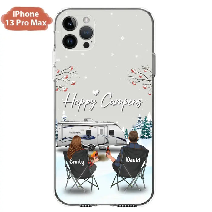 Personalized Camping Phone Case - Gift Idea For Camping Lover/Couple/Family/Friends - Happy Campers - Case For iPhone/Samsung