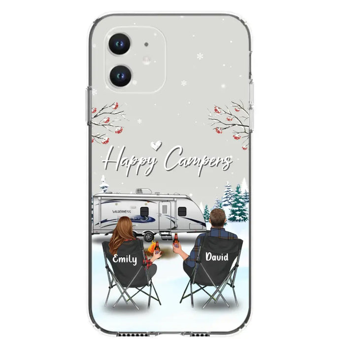 Personalized Camping Phone Case - Gift Idea For Camping Lover/Couple/Family/Friends - Happy Campers - Case For iPhone/Samsung