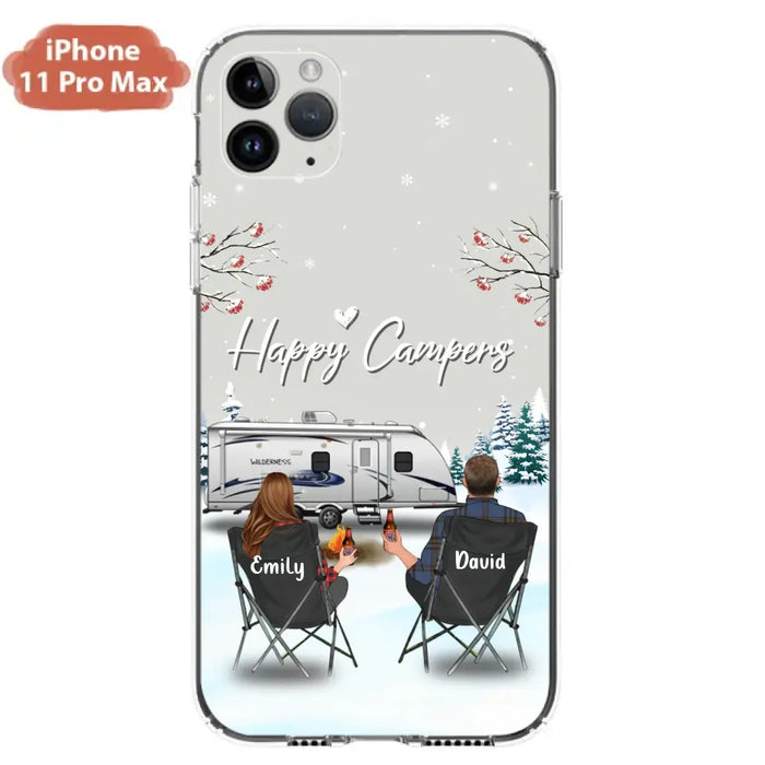 Personalized Camping Phone Case - Gift Idea For Camping Lover/Couple/Family/Friends - Happy Campers - Case For iPhone/Samsung