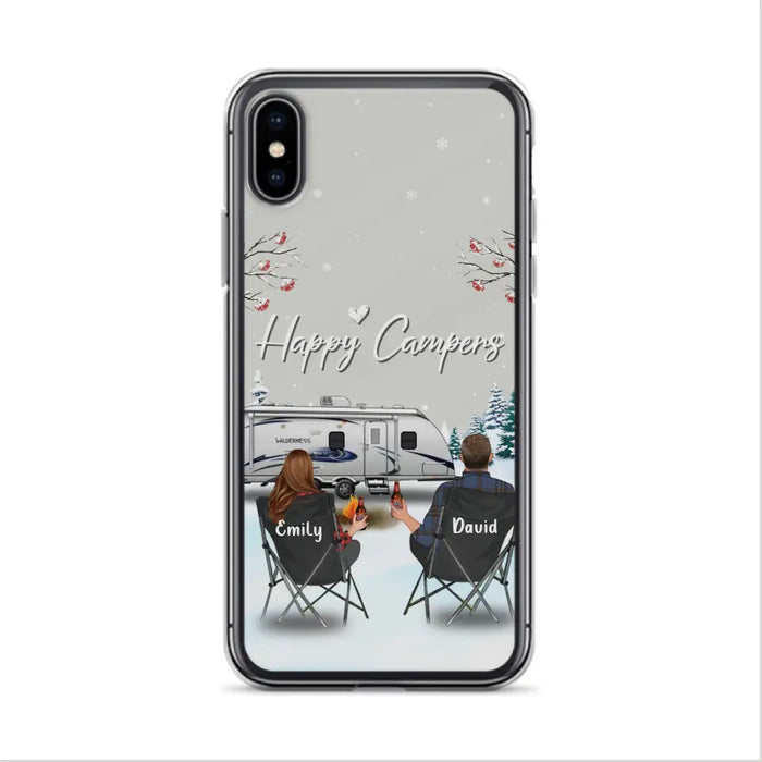 Personalized Camping Phone Case - Gift Idea For Camping Lover/Couple/Family/Friends - Happy Campers - Case For iPhone/Samsung