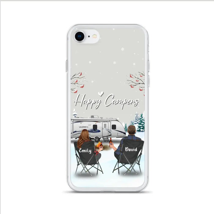 Personalized Camping Phone Case - Gift Idea For Camping Lover/Couple/Family/Friends - Happy Campers - Case For iPhone/Samsung