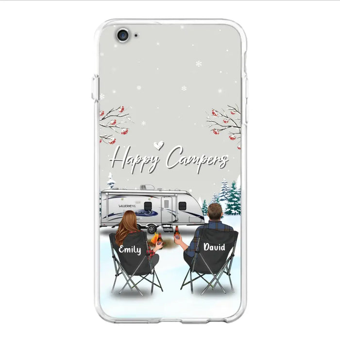 Personalized Camping Phone Case - Gift Idea For Camping Lover/Couple/Family/Friends - Happy Campers - Case For iPhone/Samsung