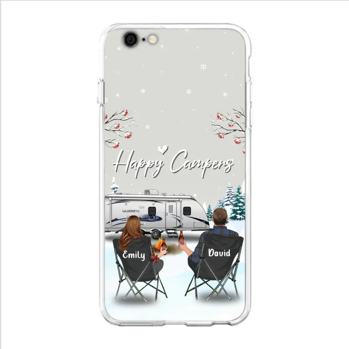 Personalized Camping Phone Case - Gift Idea For Camping Lover/Couple/Family/Friends - Happy Campers - Case For iPhone/Samsung