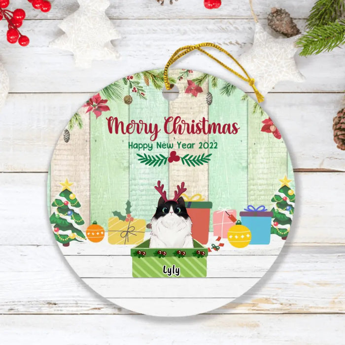 Personalized Cat Boxes Ornament - Up to 3 Cats - Christmas Gift For Cat Lover - Merry Christmas