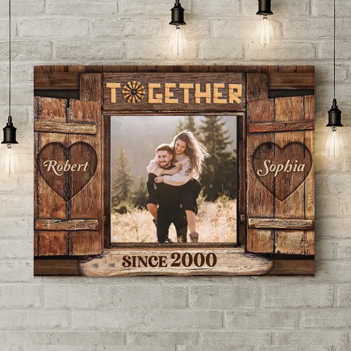 Personalized Couple Photo Horizontal Canvas - Gift Idea For Couple/Husband/Wife - Together Since 2000