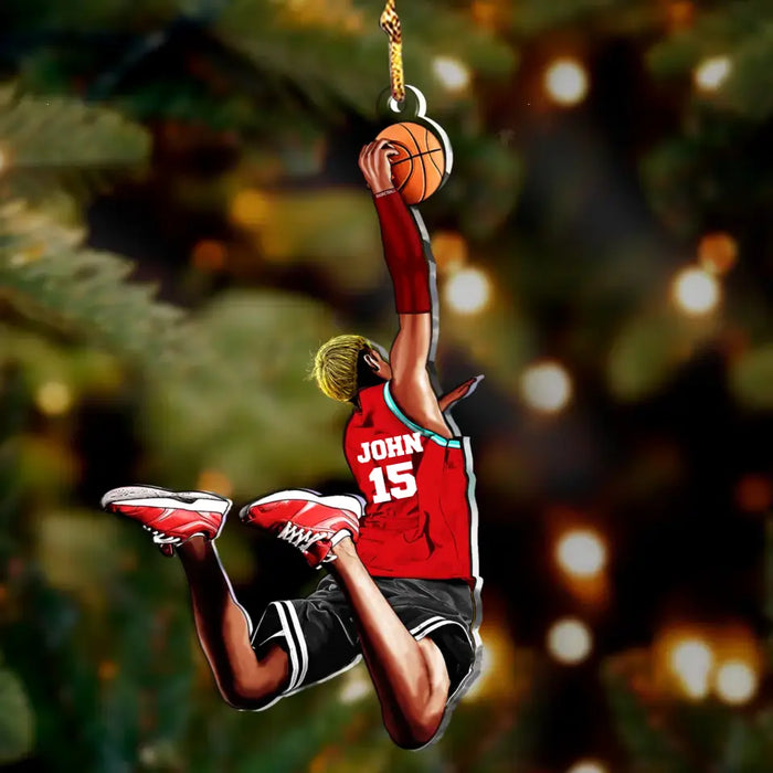 Personalized Basketball Player Acrylic Ornament - Gift Idea For Basketball Lover