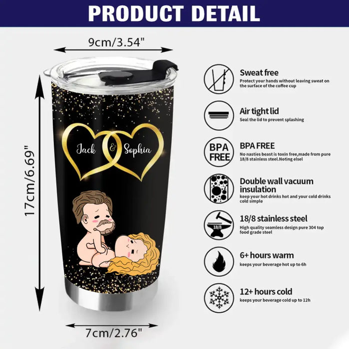 Personalized Couple Tumbler - Gift Idea For Couple/Him/Her/Valentine's Day - Long Distance Sucks But Damn That Dick Is Worth It