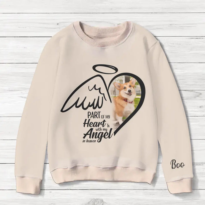 Personalized Memorial Pet Photo AOP Sweater - Memorial Gift Idea for Christmas - Part Of My Heart Is With My Angel In Heaven