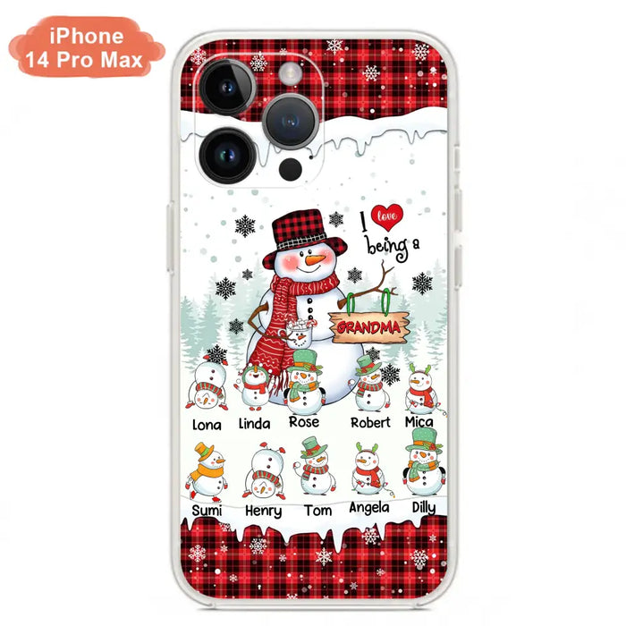 Personalized Snowman Christmas Grandma Phone Case - Christmas Gift Idea For Grandma - Up to 10 Kids - Case For iPhone/Samsung