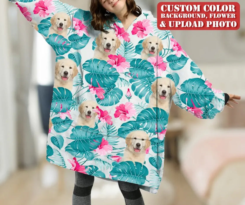 Personalized Dog Photo Blanket Hoodie - Upload Photo - Gift Idea For Dog Lover