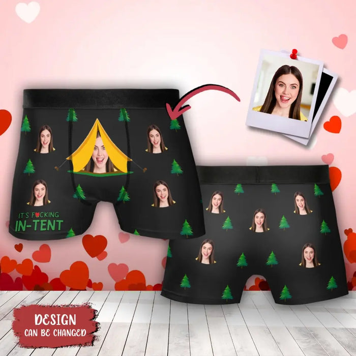 Personalized Funny Camper Couple Men's Boxer Briefs - Upload Photo - Funny/Valentines Gift Idea For Men, Boyfriend, Husband -  It's Fucking In-tent