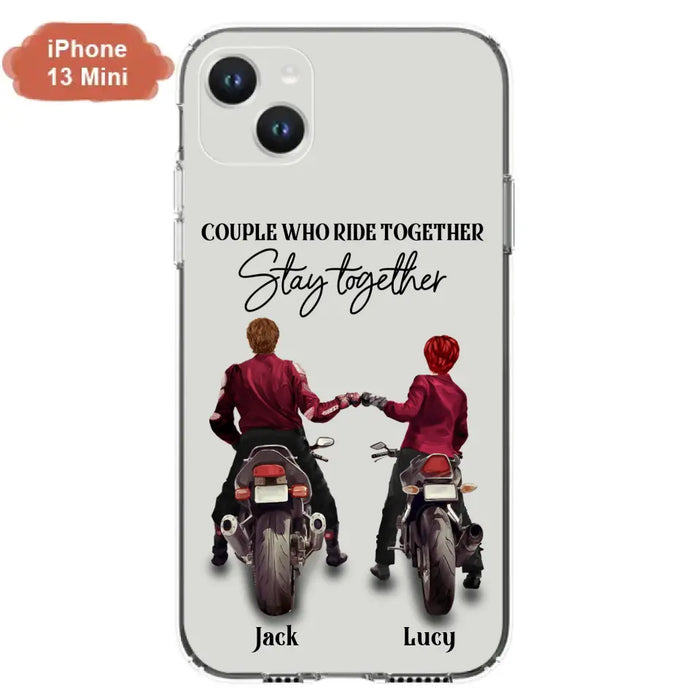 Personalized Riding Couple Phone Case - Gift Idea For Couple/Valentines Day/Her/Him - Couple Who Ride Together Stay Together - Case For Iphone/Samsung