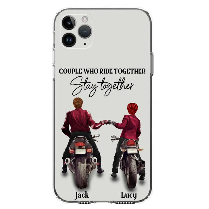 Personalized Riding Couple Phone Case - Gift Idea For Couple/Valentines Day/Her/Him - Couple Who Ride Together Stay Together - Case For Iphone/Samsung