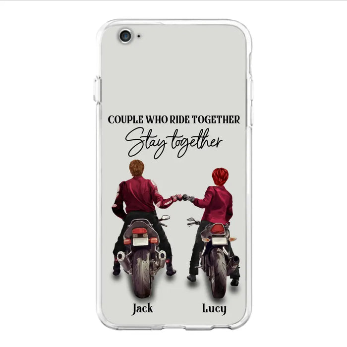 Personalized Riding Couple Phone Case - Gift Idea For Couple/Valentines Day/Her/Him - Couple Who Ride Together Stay Together - Case For Iphone/Samsung