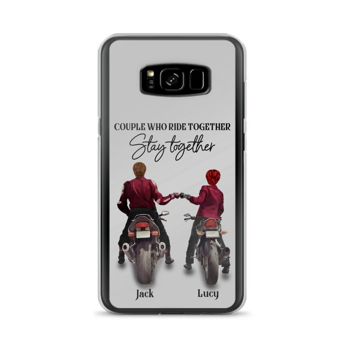 Personalized Riding Couple Phone Case - Gift Idea For Couple/Valentines Day/Her/Him - Couple Who Ride Together Stay Together - Case For Iphone/Samsung