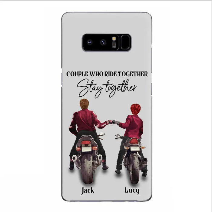 Personalized Riding Couple Phone Case - Gift Idea For Couple/Valentines Day/Her/Him - Couple Who Ride Together Stay Together - Case For Iphone/Samsung