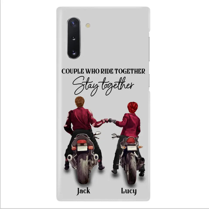 Personalized Riding Couple Phone Case - Gift Idea For Couple/Valentines Day/Her/Him - Couple Who Ride Together Stay Together - Case For Iphone/Samsung