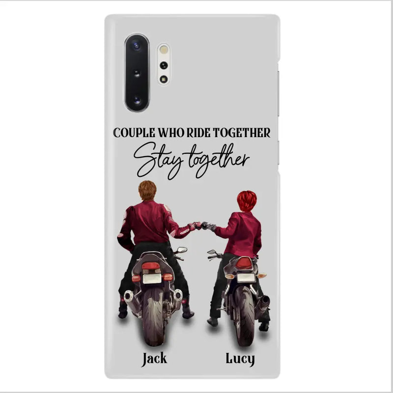 Personalized Riding Couple Phone Case - Gift Idea For Couple/Valentines Day/Her/Him - Couple Who Ride Together Stay Together - Case For Iphone/Samsung