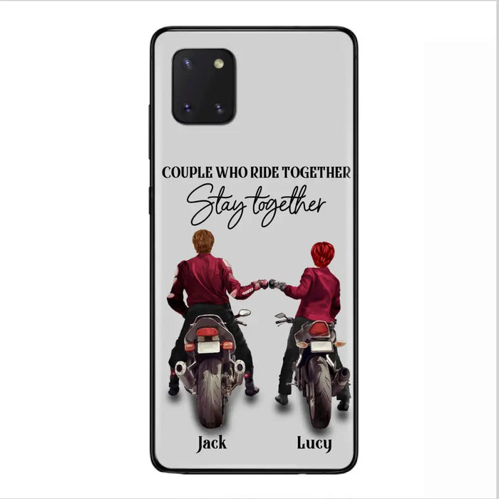 Personalized Riding Couple Phone Case - Gift Idea For Couple/Valentines Day/Her/Him - Couple Who Ride Together Stay Together - Case For Iphone/Samsung