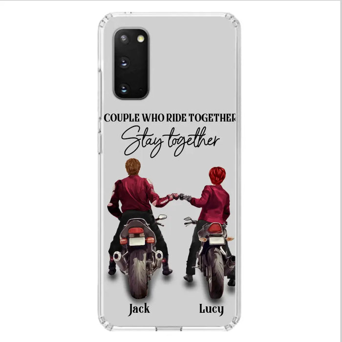 Personalized Riding Couple Phone Case - Gift Idea For Couple/Valentines Day/Her/Him - Couple Who Ride Together Stay Together - Case For Iphone/Samsung