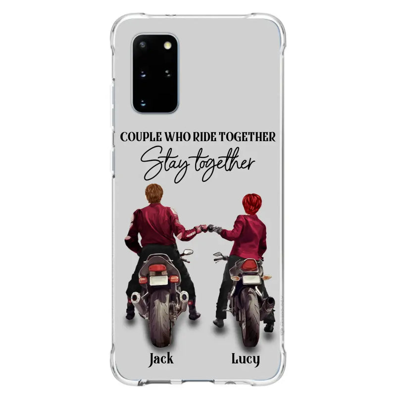 Personalized Riding Couple Phone Case - Gift Idea For Couple/Valentines Day/Her/Him - Couple Who Ride Together Stay Together - Case For Iphone/Samsung