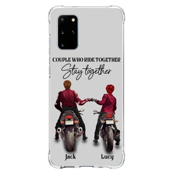 Personalized Riding Couple Phone Case - Gift Idea For Couple/Valentines Day/Her/Him - Couple Who Ride Together Stay Together - Case For Iphone/Samsung