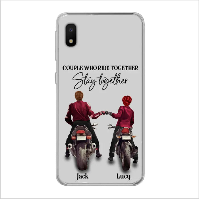 Personalized Riding Couple Phone Case - Gift Idea For Couple/Valentines Day/Her/Him - Couple Who Ride Together Stay Together - Case For Iphone/Samsung