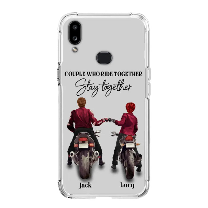 Personalized Riding Couple Phone Case - Gift Idea For Couple/Valentines Day/Her/Him - Couple Who Ride Together Stay Together - Case For Iphone/Samsung