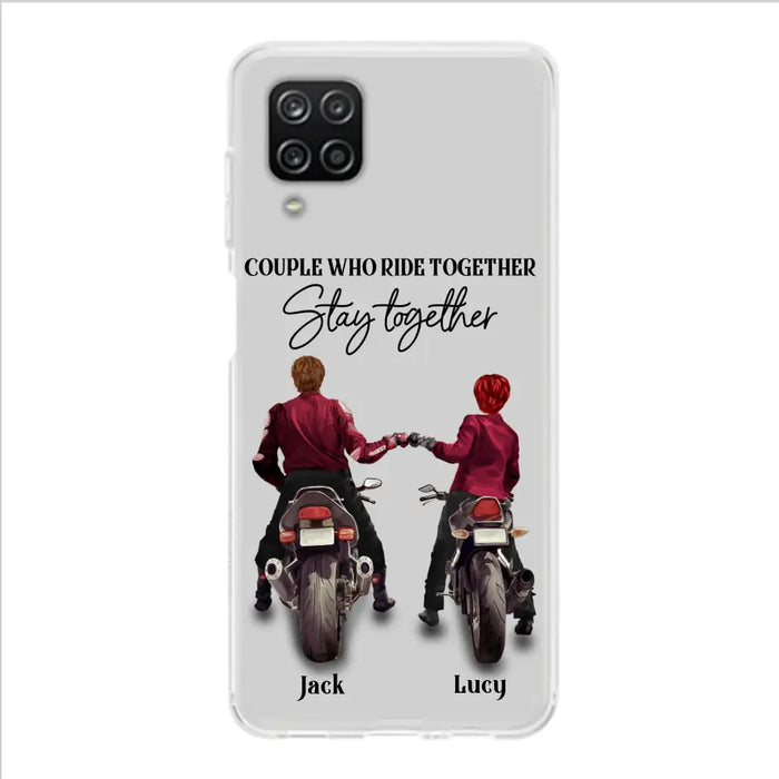 Personalized Riding Couple Phone Case - Gift Idea For Couple/Valentines Day/Her/Him - Couple Who Ride Together Stay Together - Case For Iphone/Samsung