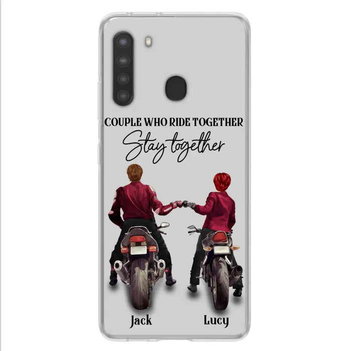 Personalized Riding Couple Phone Case - Gift Idea For Couple/Valentines Day/Her/Him - Couple Who Ride Together Stay Together - Case For Iphone/Samsung