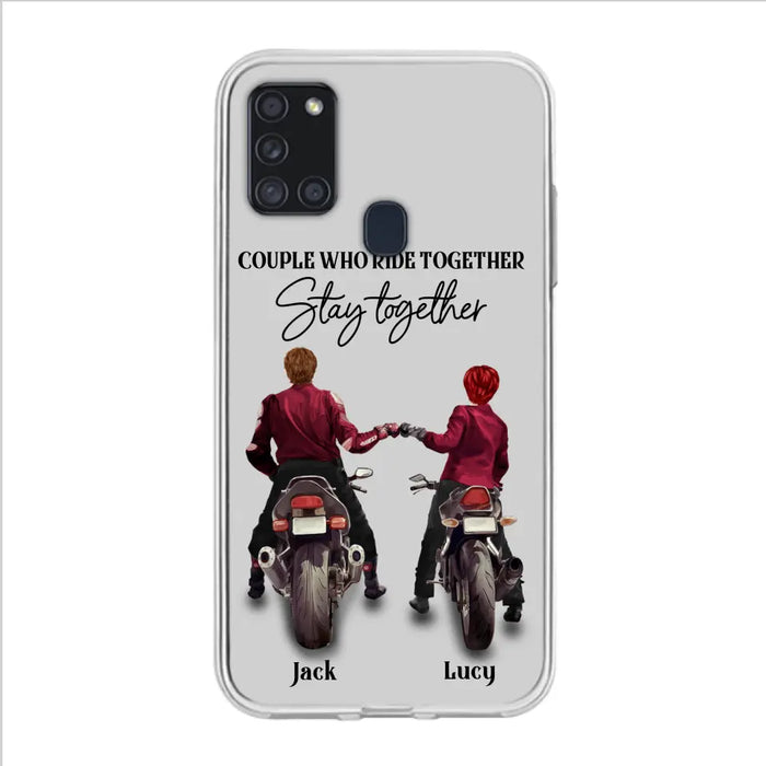Personalized Riding Couple Phone Case - Gift Idea For Couple/Valentines Day/Her/Him - Couple Who Ride Together Stay Together - Case For Iphone/Samsung