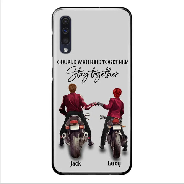 Personalized Riding Couple Phone Case - Gift Idea For Couple/Valentines Day/Her/Him - Couple Who Ride Together Stay Together - Case For Iphone/Samsung