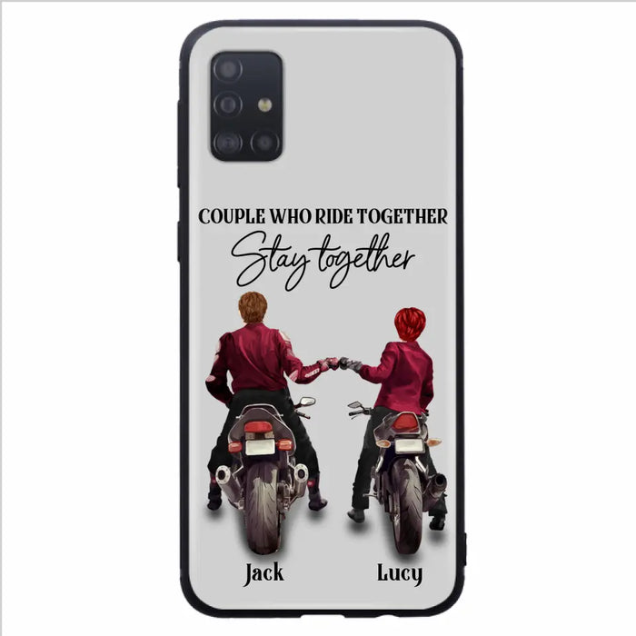 Personalized Riding Couple Phone Case - Gift Idea For Couple/Valentines Day/Her/Him - Couple Who Ride Together Stay Together - Case For Iphone/Samsung