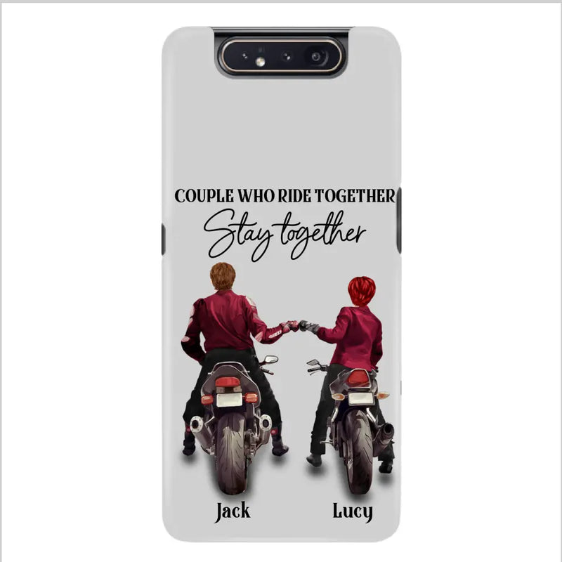 Personalized Riding Couple Phone Case - Gift Idea For Couple/Valentines Day/Her/Him - Couple Who Ride Together Stay Together - Case For Iphone/Samsung