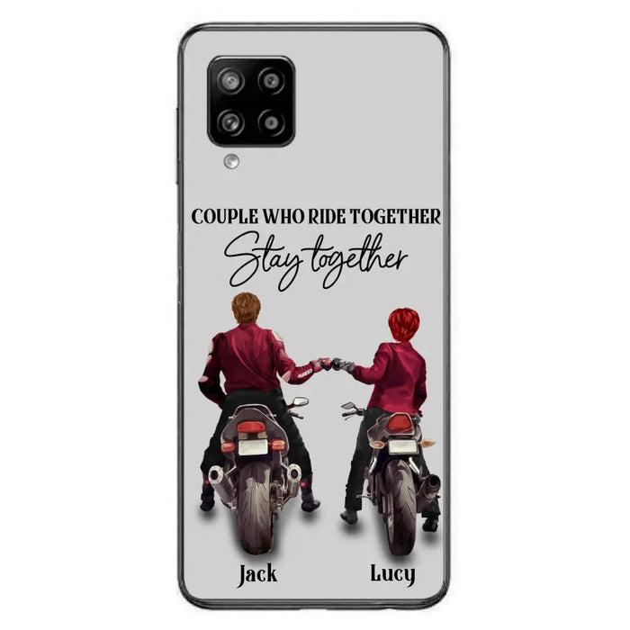 Personalized Riding Couple Phone Case - Gift Idea For Couple/Valentines Day/Her/Him - Couple Who Ride Together Stay Together - Case For Iphone/Samsung