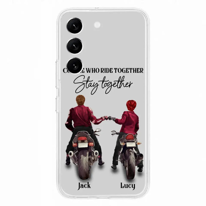 Personalized Riding Couple Phone Case - Gift Idea For Couple/Valentines Day/Her/Him - Couple Who Ride Together Stay Together - Case For Iphone/Samsung