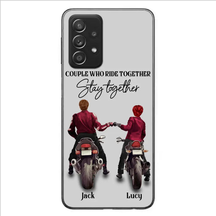 Personalized Riding Couple Phone Case - Gift Idea For Couple/Valentines Day/Her/Him - Couple Who Ride Together Stay Together - Case For Iphone/Samsung