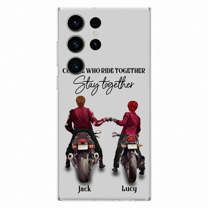 Personalized Riding Couple Phone Case - Gift Idea For Couple/Valentines Day/Her/Him - Couple Who Ride Together Stay Together - Case For Iphone/Samsung