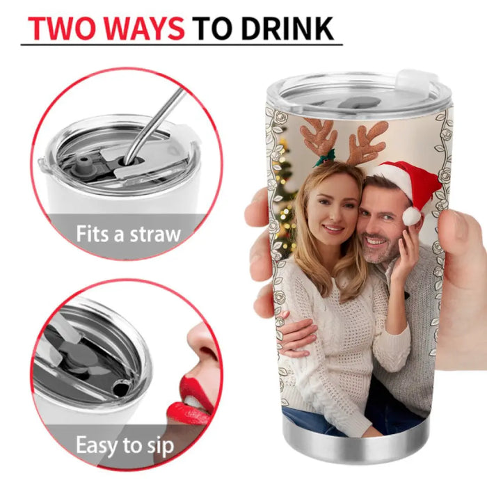 Personalized Couple Photo Tumbler - Gift Idea For Couple/Him/Her/Valentine's Day - We're A Team