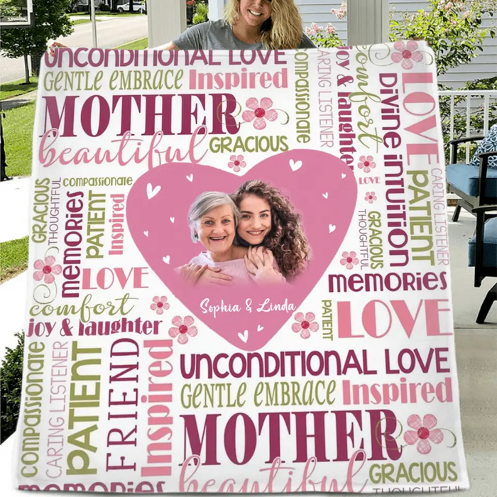 Personalized Mom & Daughter Photo Quilt/Fleece Throw Blanket - Upload Photo - Gift Idea For Mother/Daughter - Unconditional Love