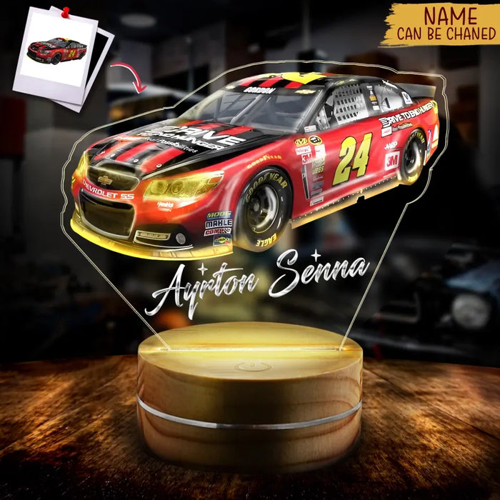 Personalized Racing Car Led Light - Gift for Car Owner/Birthday - Acrylic Car Led Night Light
