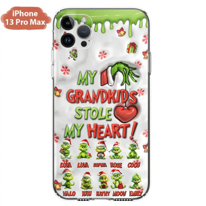 Personalized Christmas Mama Grandkid Phone Case - Gift Idea For Grandkids - Up to 10 Kids - My Grandkids Stole My Heart - Case For iPhone/Samsung