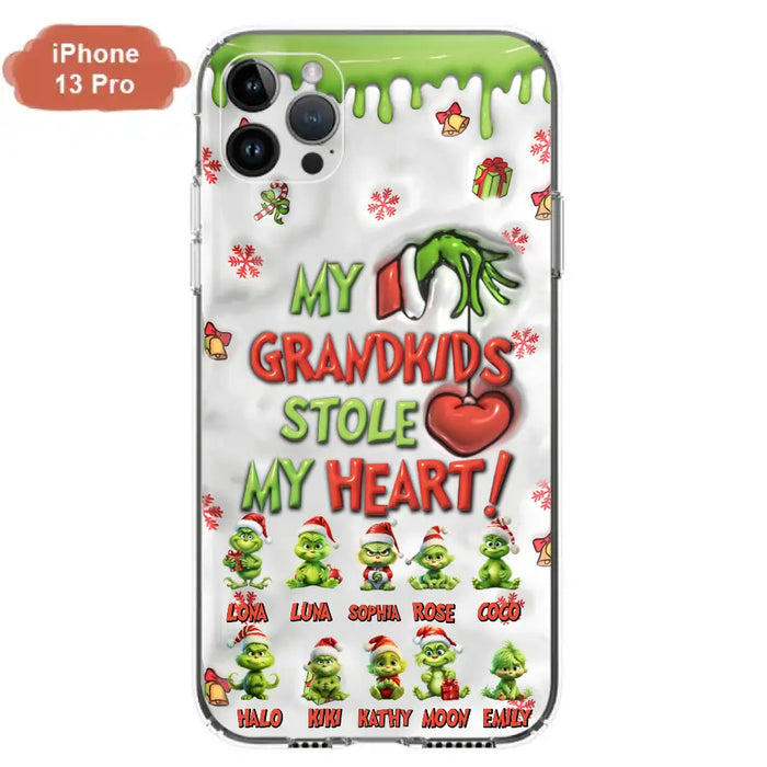 Personalized Christmas Mama Grandkid Phone Case - Gift Idea For Grandkids - Up to 10 Kids - My Grandkids Stole My Heart - Case For iPhone/Samsung