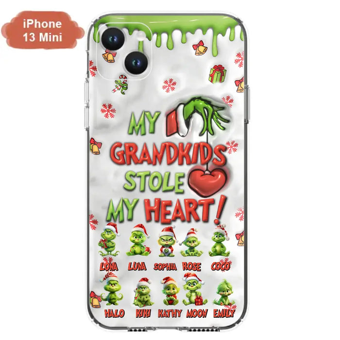 Personalized Christmas Mama Grandkid Phone Case - Gift Idea For Grandkids - Up to 10 Kids - My Grandkids Stole My Heart - Case For iPhone/Samsung