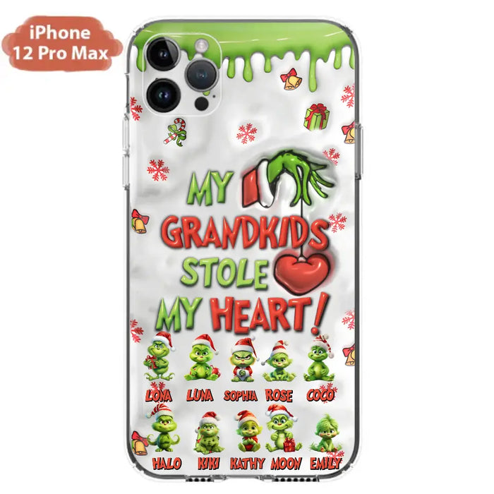 Personalized Christmas Mama Grandkid Phone Case - Gift Idea For Grandkids - Up to 10 Kids - My Grandkids Stole My Heart - Case For iPhone/Samsung