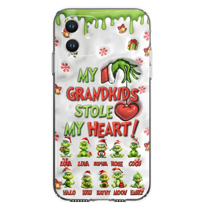 Personalized Christmas Mama Grandkid Phone Case - Gift Idea For Grandkids - Up to 10 Kids - My Grandkids Stole My Heart - Case For iPhone/Samsung