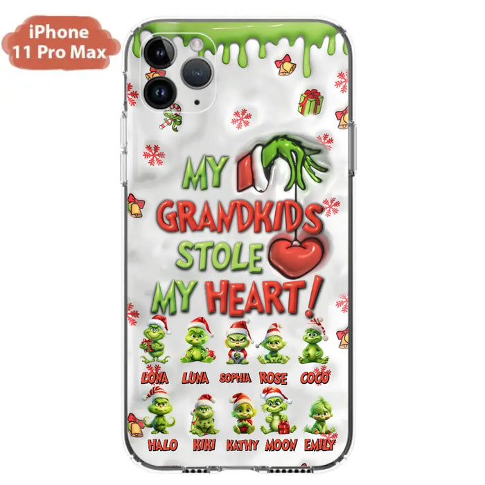 Personalized Christmas Mama Grandkid Phone Case - Gift Idea For Grandkids - Up to 10 Kids - My Grandkids Stole My Heart - Case For iPhone/Samsung
